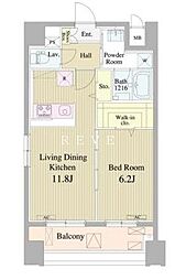 リヴィェ日本橋 1LDKの間取図画像