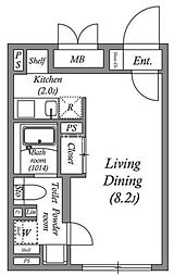 ES-Grande前仲町デュオ(エスグランデ門前仲町デュオ) ワンルームの間取図画像
