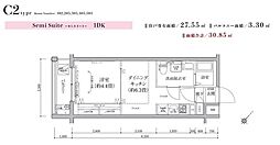 ティモーネグランデ新川崎 1DKの間取図画像