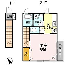 クレールトキオ 1Kの間取図画像