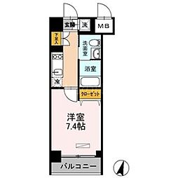 カスタリア武蔵小杉 1Kの間取図画像