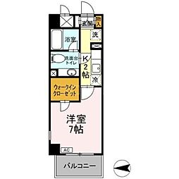 フィーノ武蔵小杉 1Kの間取図画像