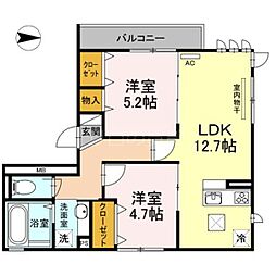SiriusB 2LDKの間取図画像