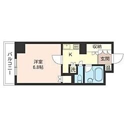 エスティメゾン川崎 1Kの間取図画像