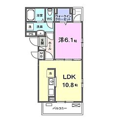 ルミエール 1LDKの間取図画像