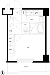 ルーブル武蔵小杉伍番館 1階1Kの間取り