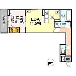 D Paina Egawa I 1LDKの間取図画像