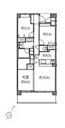 アソシエール溝の口 4階3LDKの間取り