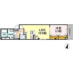 インコントリ 4階1LDKの間取り
