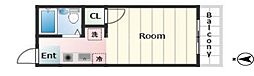 ファーストハウス 3階1Kの間取り