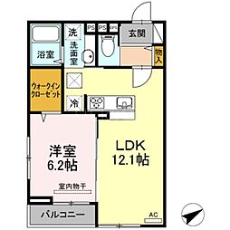 Grace hill 1階1LDKの間取り