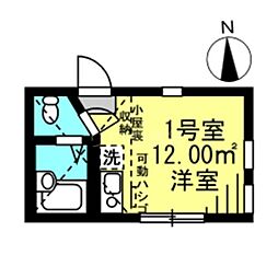 浅田ボルゴーニャの杜 2階ワンルームの間取り