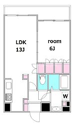 スペーシア川崎III 6階1LDKの間取り