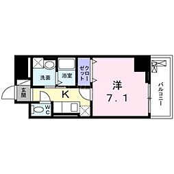 アステール1 1Kの間取図画像
