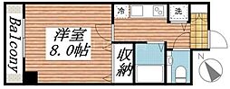ロリエタワー川崎 1Kの間取図画像