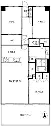 アクアブリーズ川崎 3LDKの間取図画像