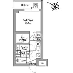 ORSUS戸越銀座 1Kの間取図画像