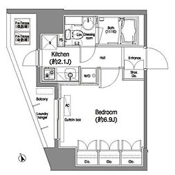 コンフォリア西蒲田 1Kの間取図画像
