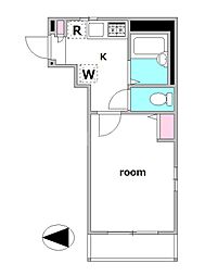 プレシャス 1Kの間取図画像