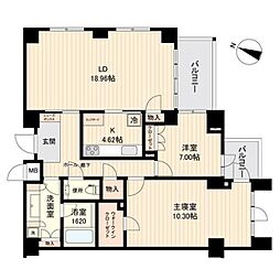エスティメゾン白金台 2LDKの間取図画像