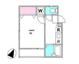 ピースフルワールド 1Kの間取図画像