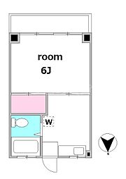 神庭コーポ 3階1Kの間取り