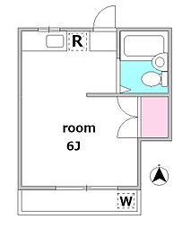 レジデンスＮ大岡山 1階ワンルームの間取り