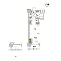 RJRプレシア蒲田 1DKの間取図画像