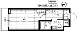 STAGEFIRST戸越銀座 1Kの間取図画像
