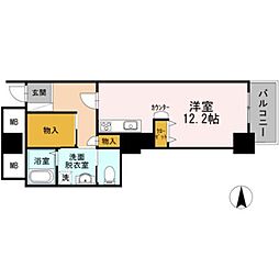 品川シーサイドビュータワー2 1Kの間取図画像