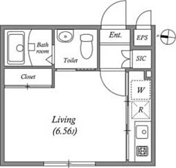 MODULOR池上 2階1Kの間取り