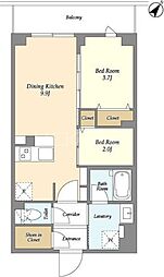 ＫＤＸレジデンス田園調布南 2階2DKの間取り
