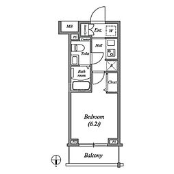 ＧＥＮＯＶＩＡ大崎ｓｋｙｇａｒｄｅｎ 3階1Kの間取り