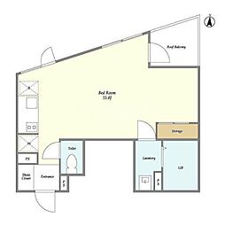 ヴィラ・ハーモニー不動前 3階ワンルームの間取り