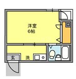 ＭＳハイツIII 4階1Kの間取り