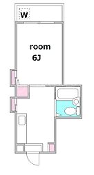 S・FLAT 208 2階1Kの間取り