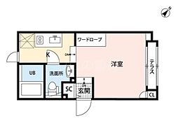 LAPIS大井町II 1階1Kの間取り