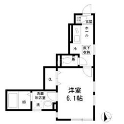 CLASSY COURT 1階1Kの間取り