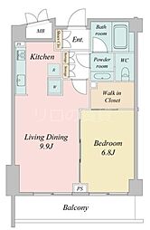 パークプレイス三田 3階1LDKの間取り