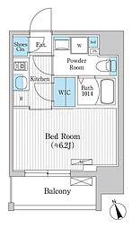 イプセ品川戸越 4階1Kの間取り