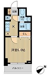 ＫＤＸレジデンス雪谷大塚 6階1Kの間取り