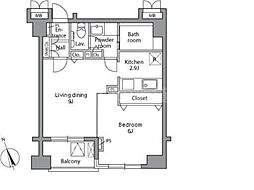 レジディア自由が丘 4階1LDKの間取り