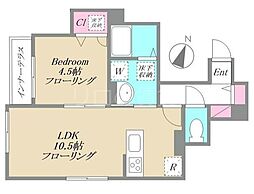 イーリス西大井 1階1LDKの間取り