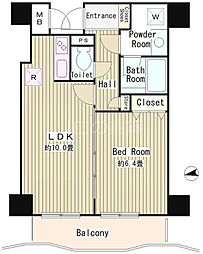 アルブル高輪 6階1LDKの間取り