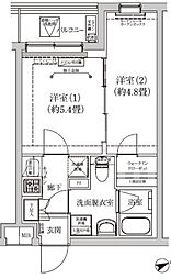 アイルグランデ品川 1階2Kの間取り