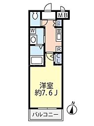 GRANDVAN多摩川 1Kの間取図画像