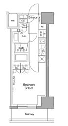 ザ・パークハビオ五反田 1Kの間取図画像
