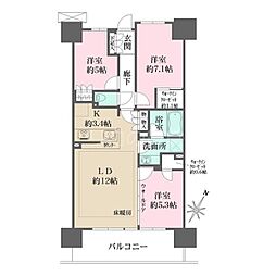 ザ・ガーデンズ大田多摩川 10階3LDKの間取り