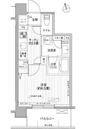シエール自由が丘 1Kの間取図画像