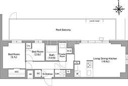 コンフォリア・リヴ大森西 4階2LDKの間取り